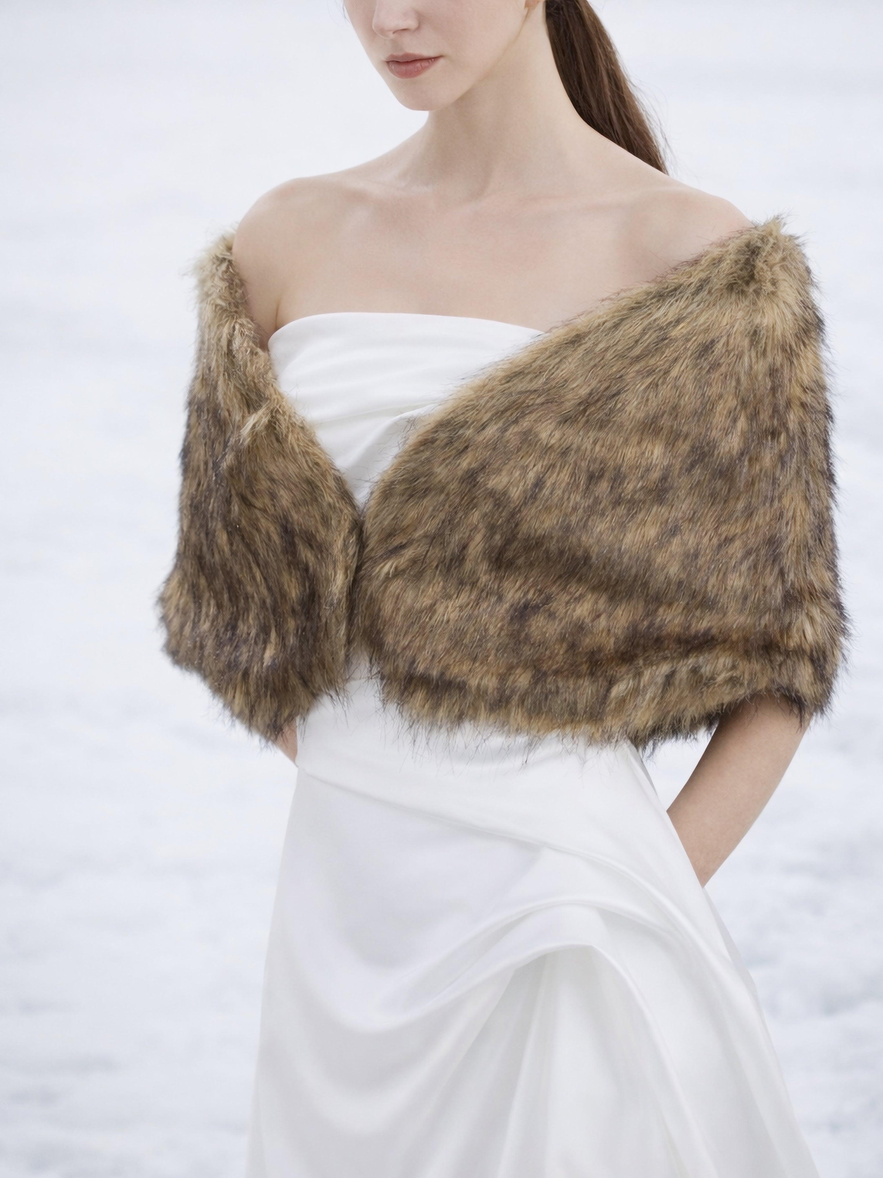Brown Faux Fur Stole