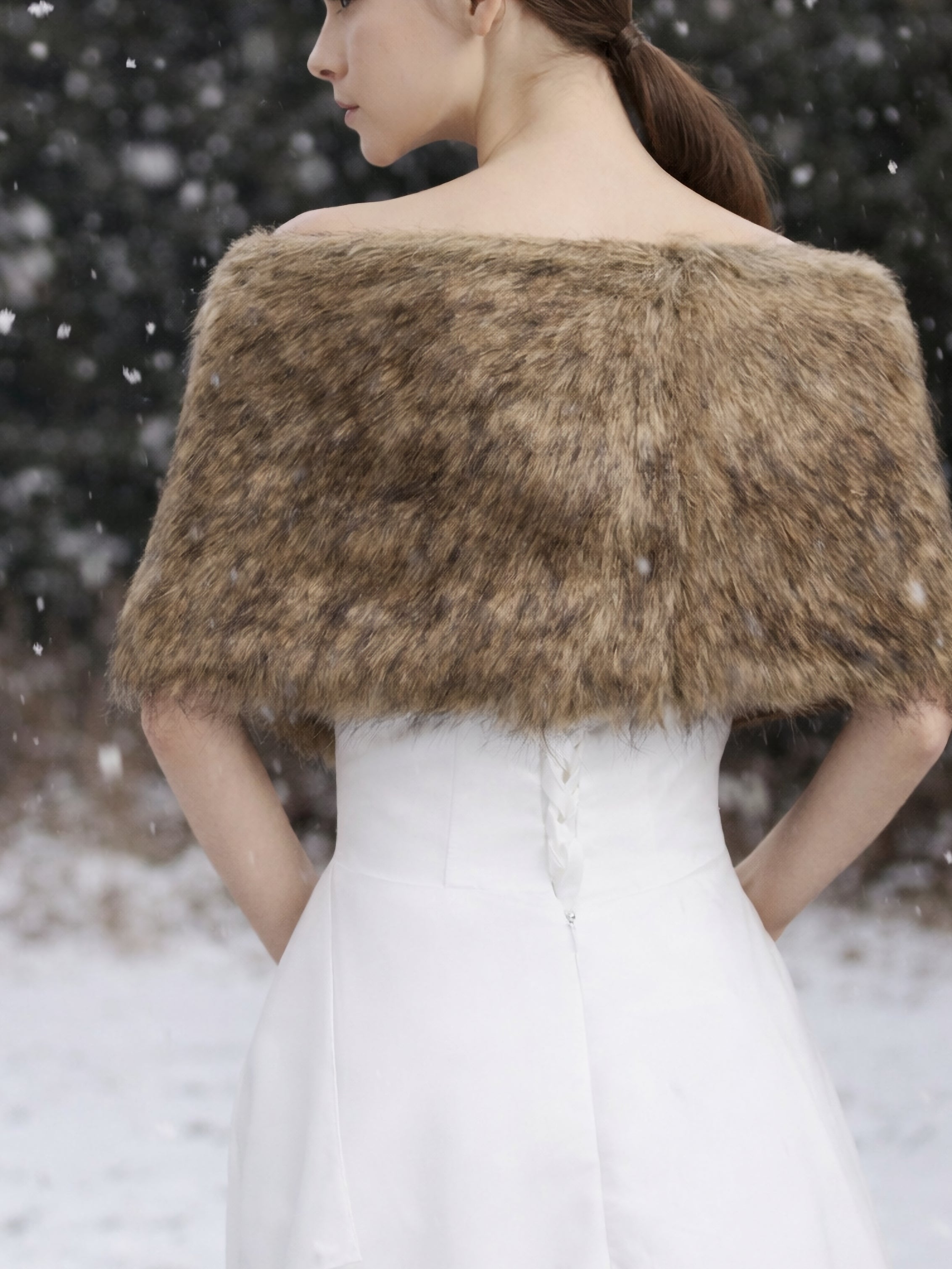 Brown Faux Fur Stole