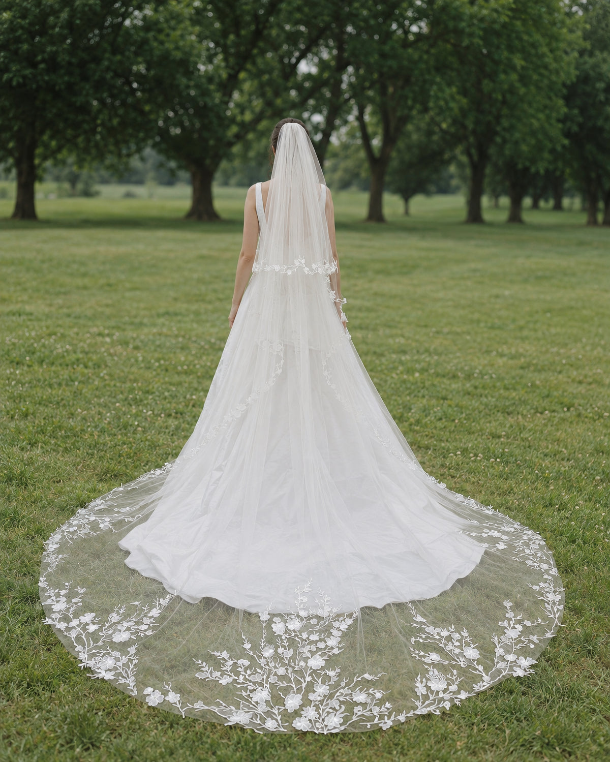 Floral Lace Blusher Veil