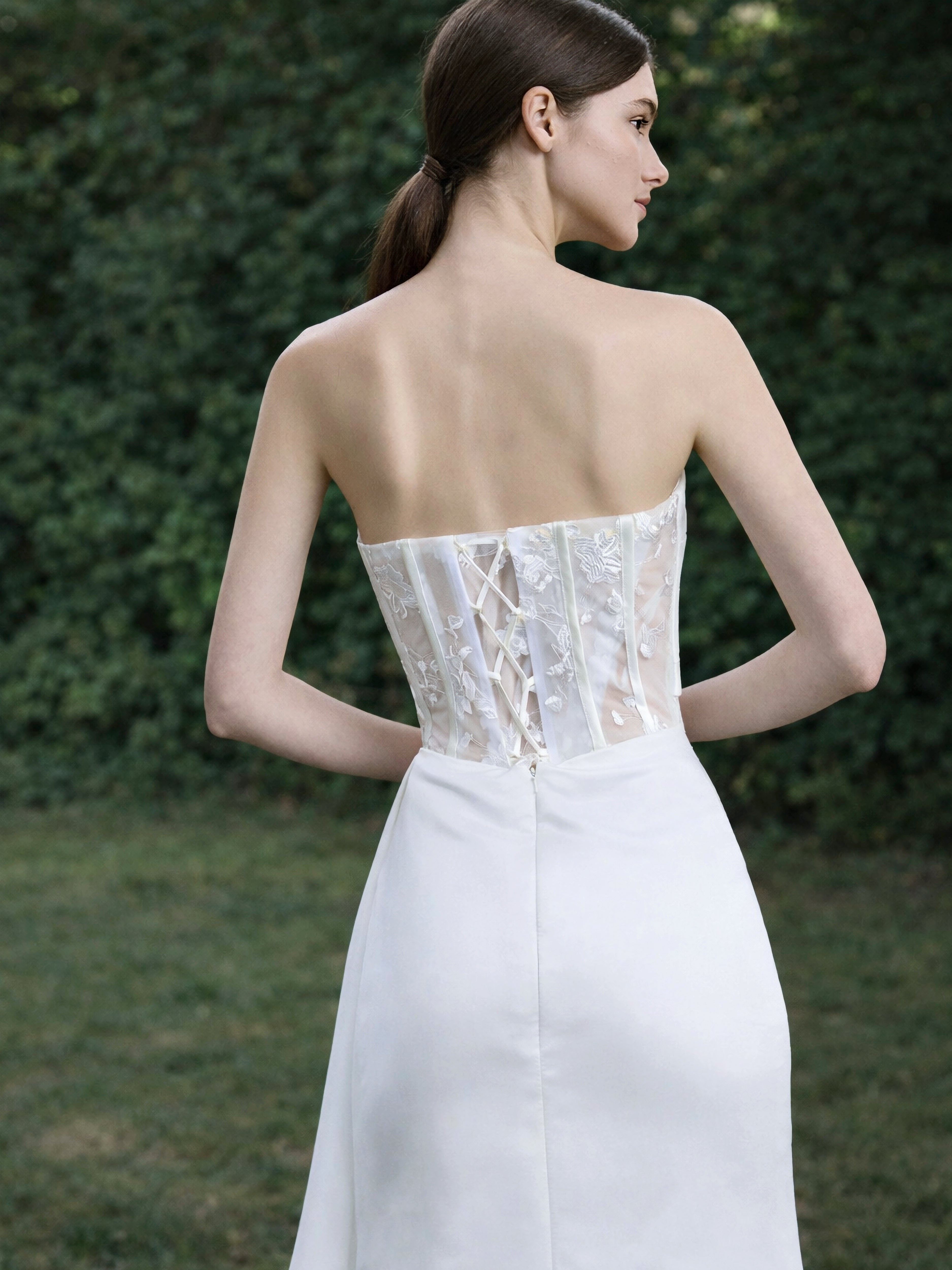 Strapless Sweetheart Satin Wedding Dress