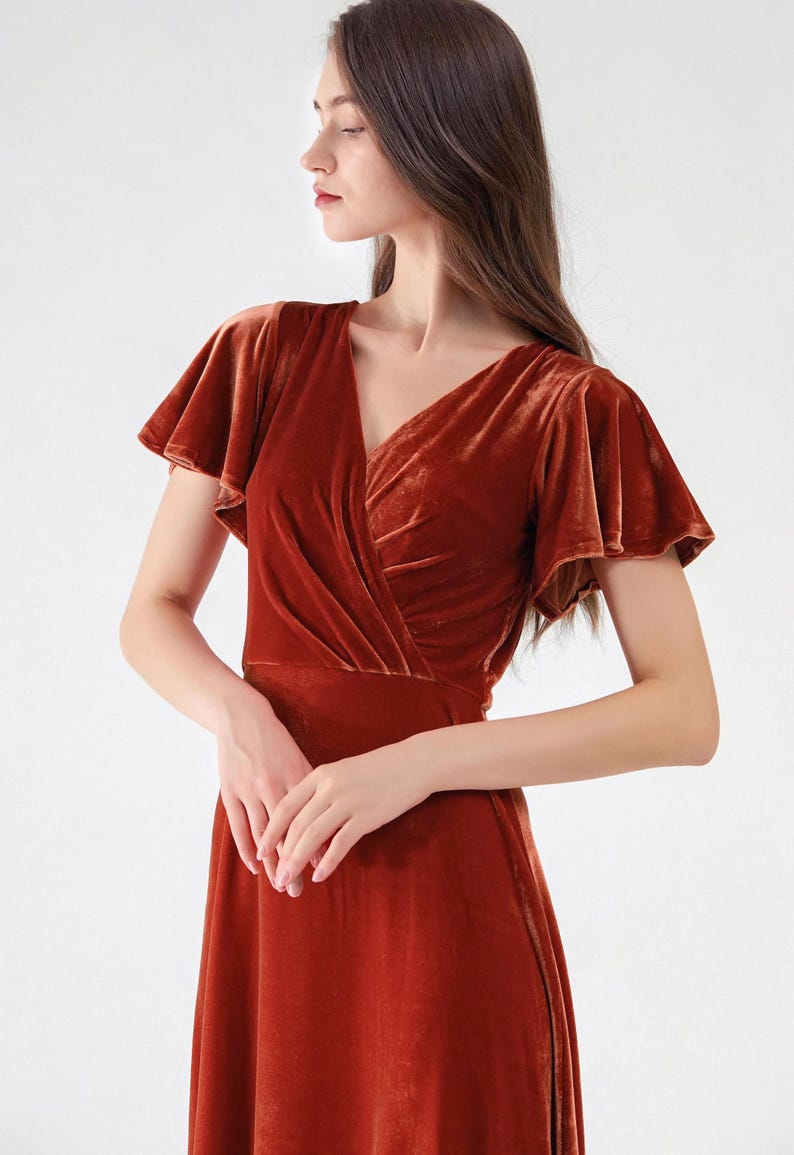 Short Sleeve Velvet Dress