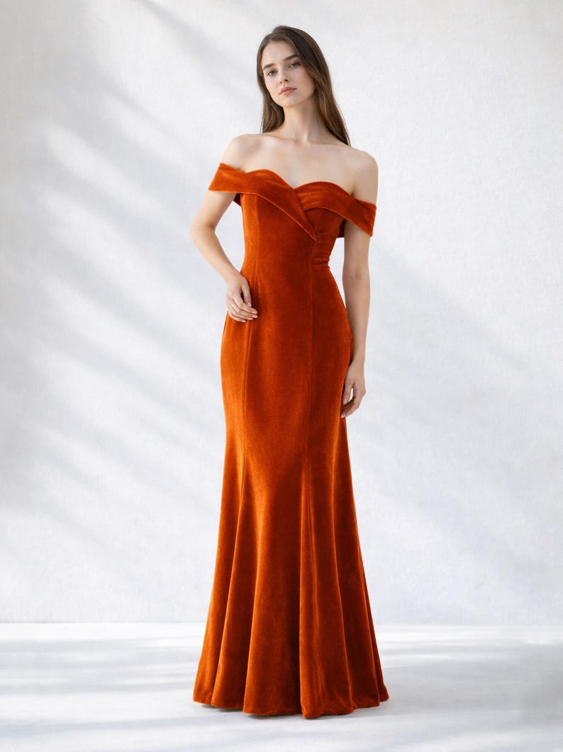 Off Shoulder Velvet Dress