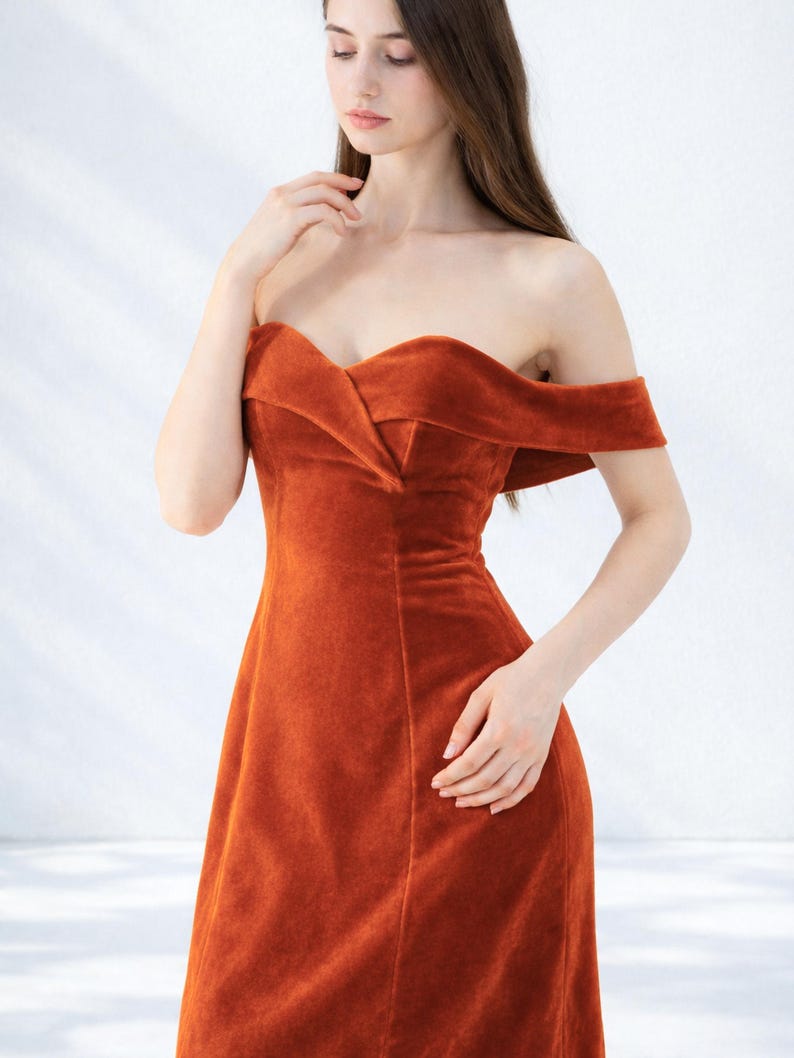 Off Shoulder Velvet Dress