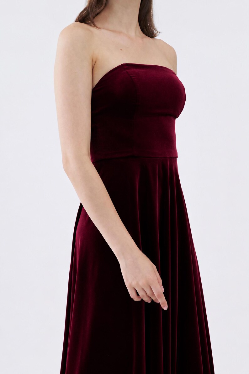 Strapless Velvet Dress