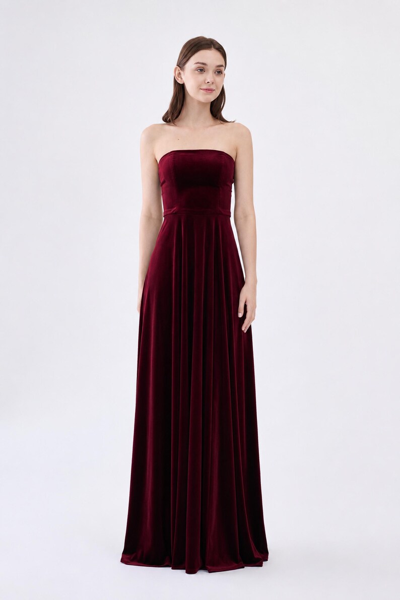 Strapless Velvet Dress