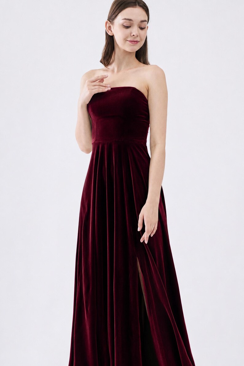 Strapless Velvet Dress