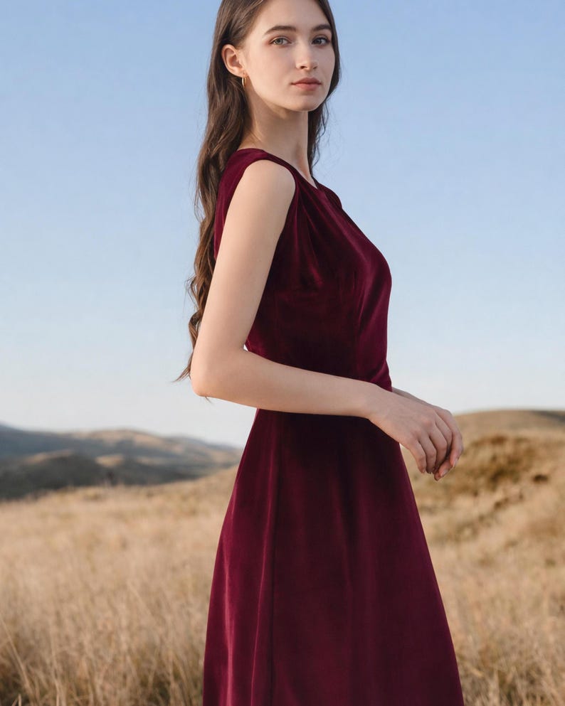 Sleeveless Velvet Dress