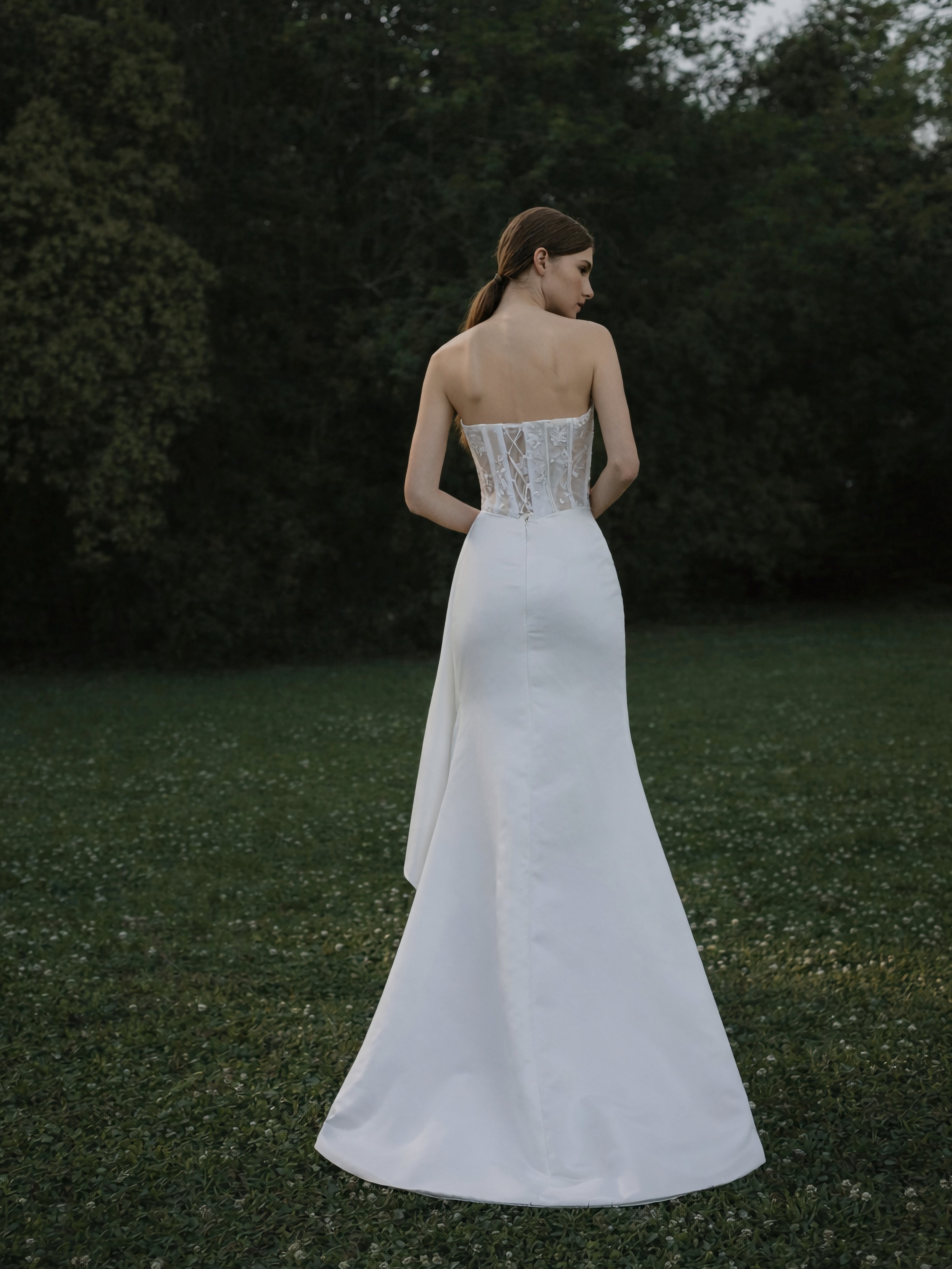 Strapless Sweetheart Satin Wedding Dress