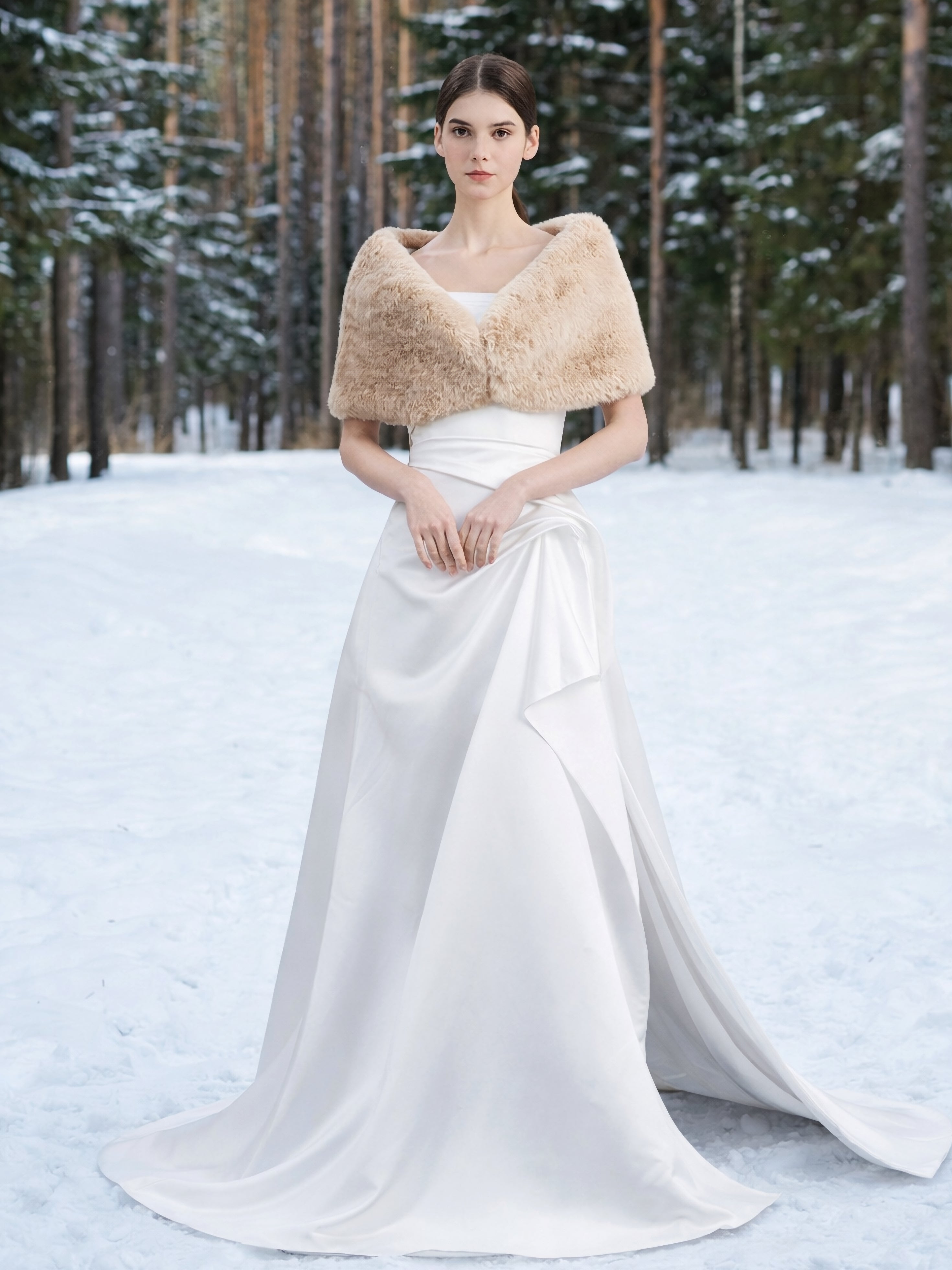 Blush Faux Fur Bridal Wrap