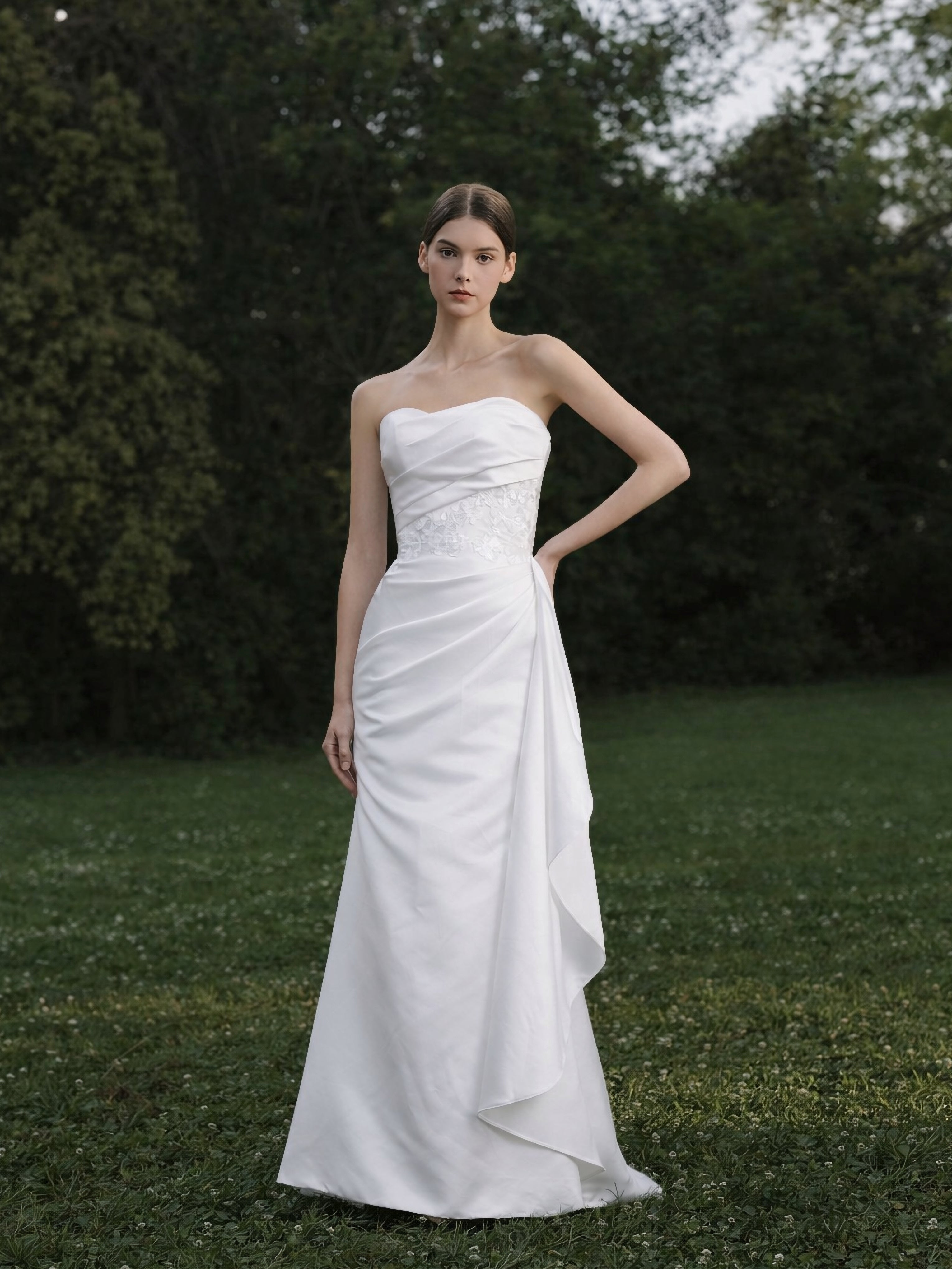 Strapless Sweetheart Satin Wedding Dress