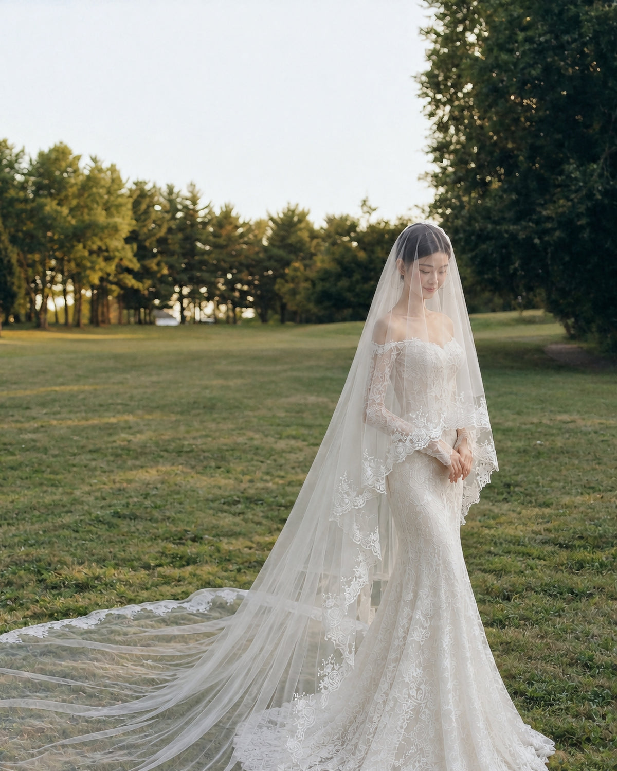 Lace Wedding Blusher Veil