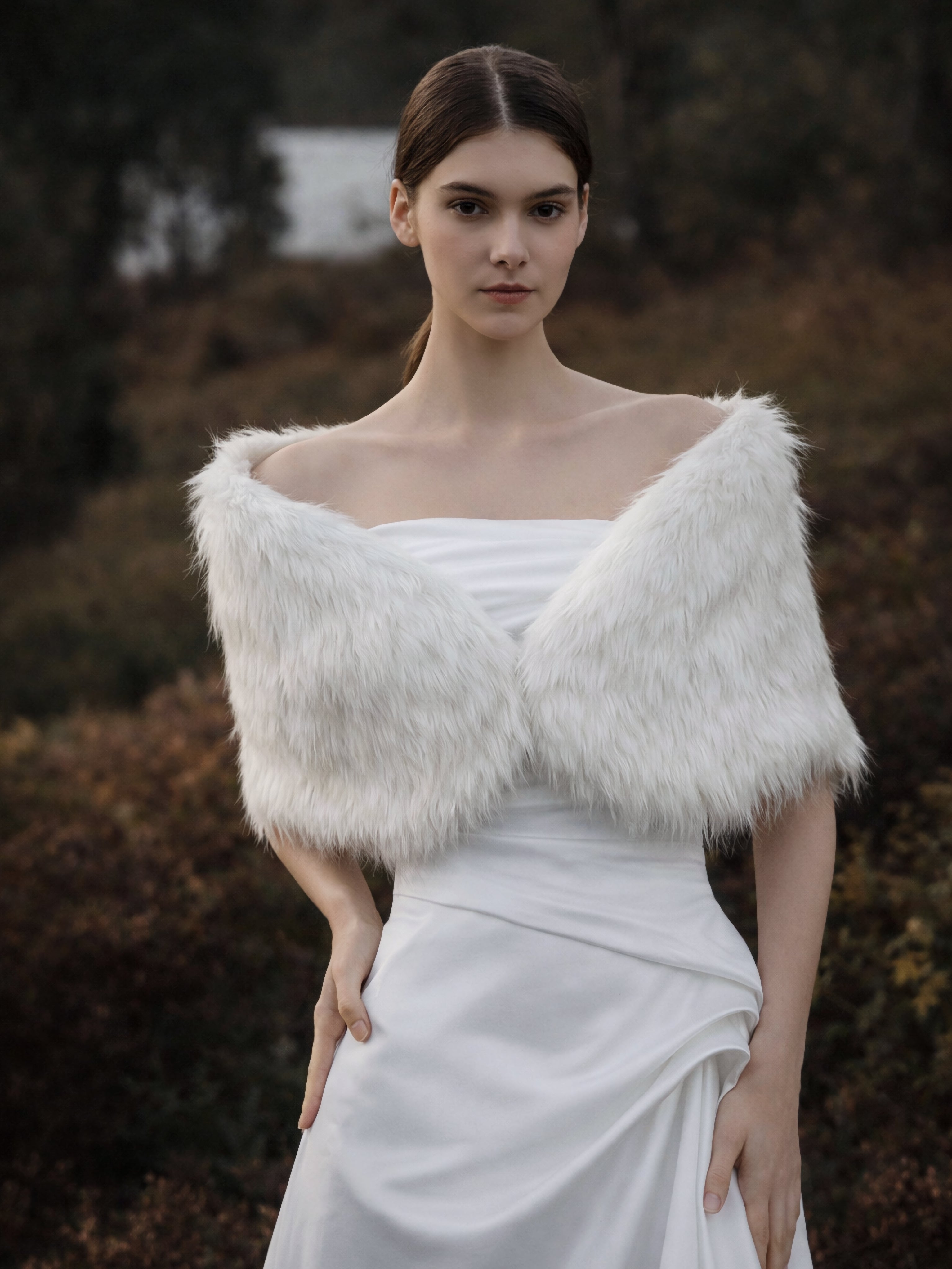 Ivory Faux Fur Bridal Wrap