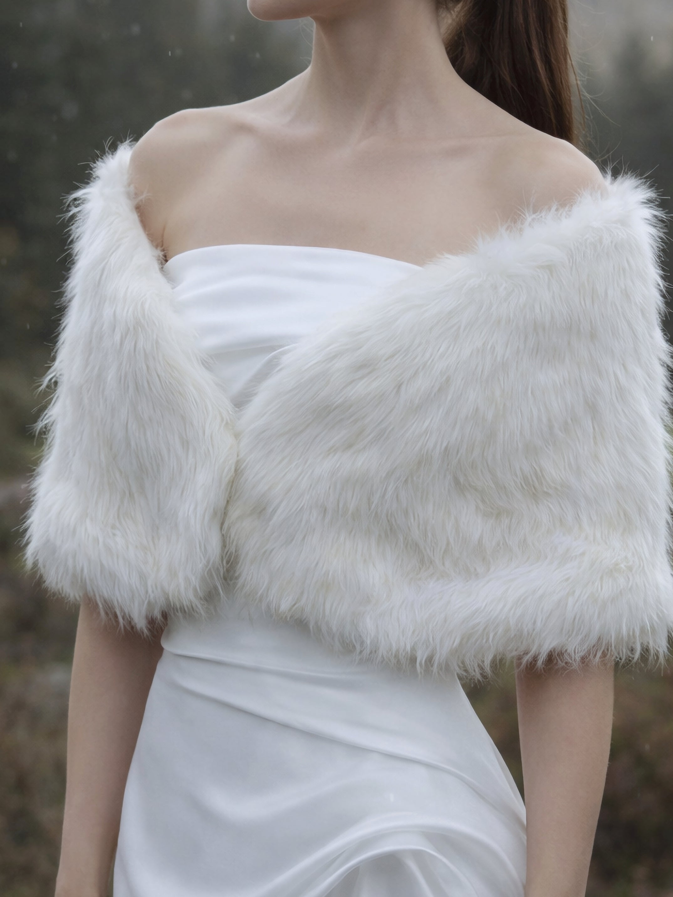 Ivory Faux Fur Bridal Wrap