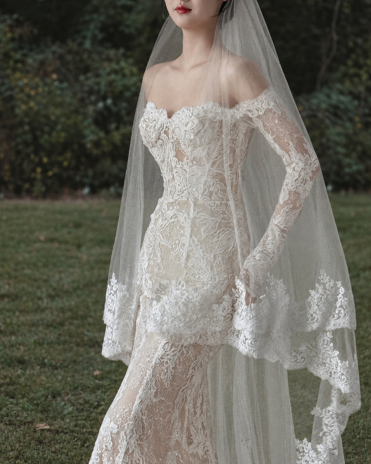 Lace Wedding Blusher Veil