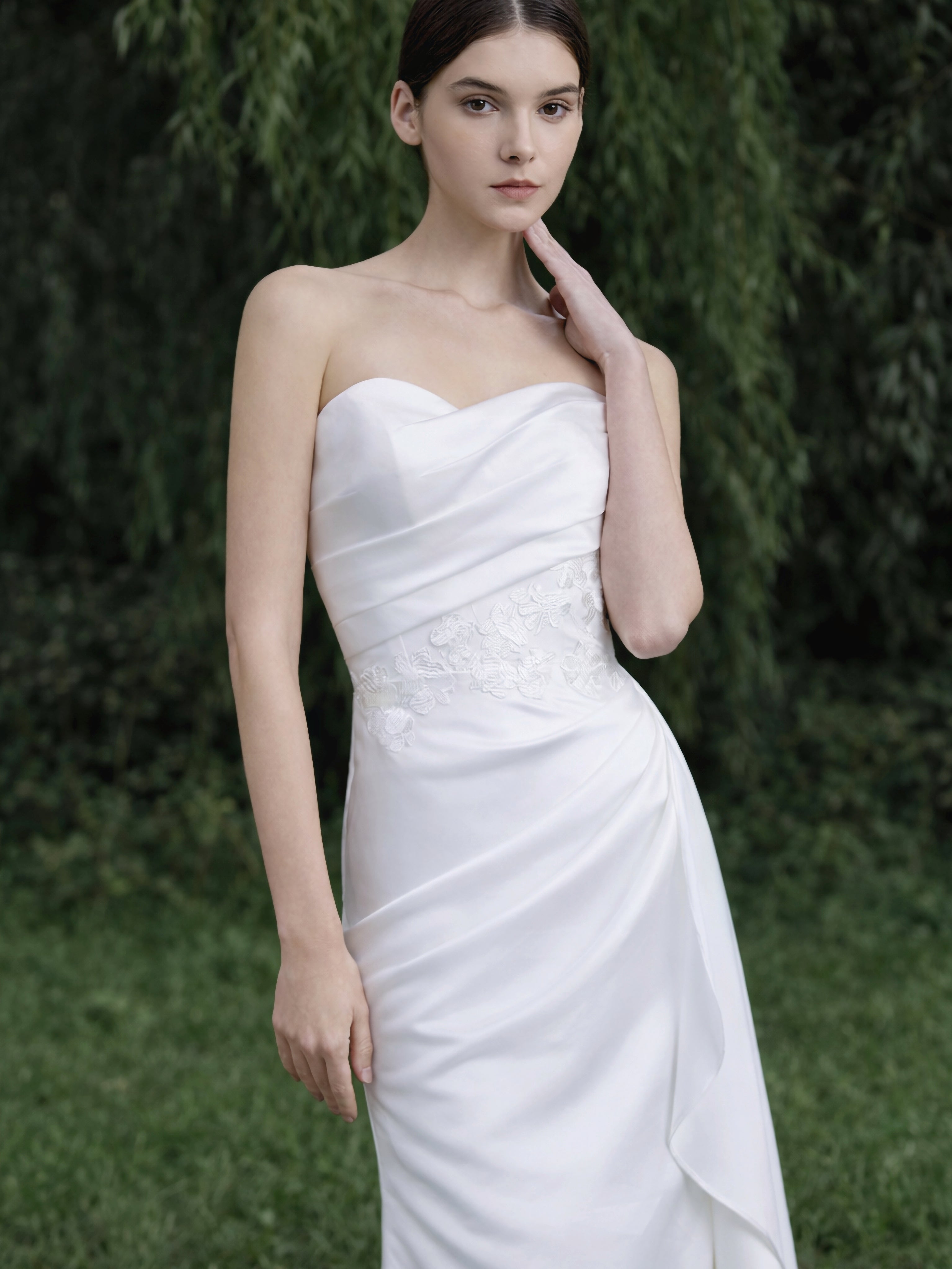 Strapless Sweetheart Satin Wedding Dress