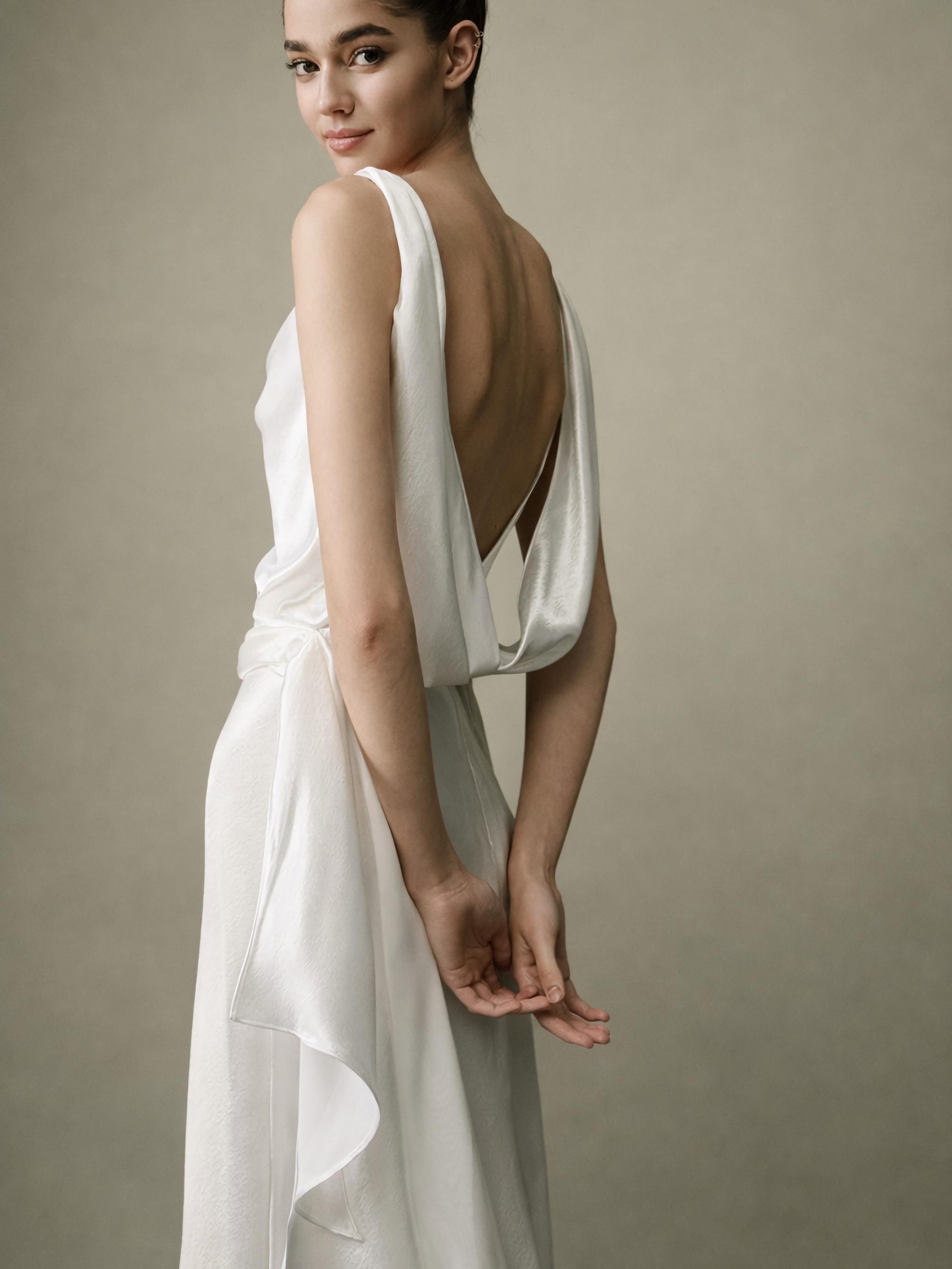 Satin Elopement Wedding Dress