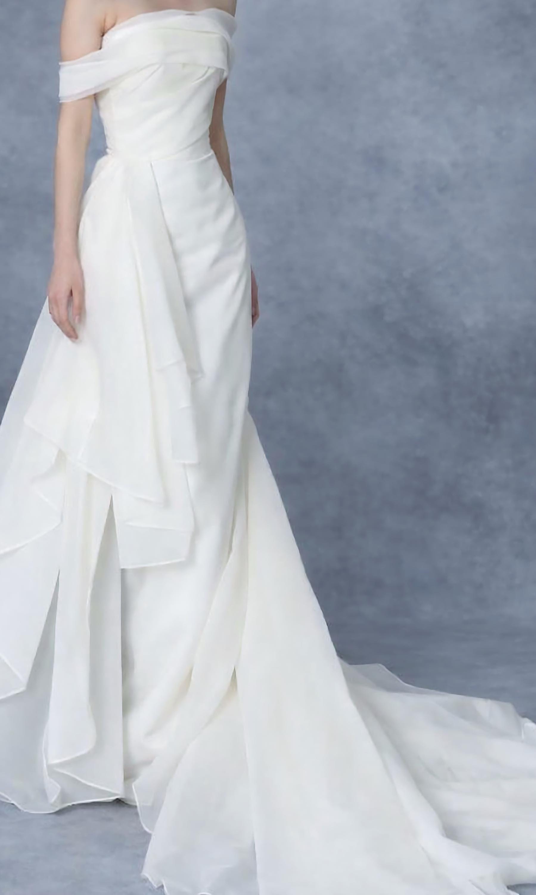 Organza Off Shoulder Elopement Dress
